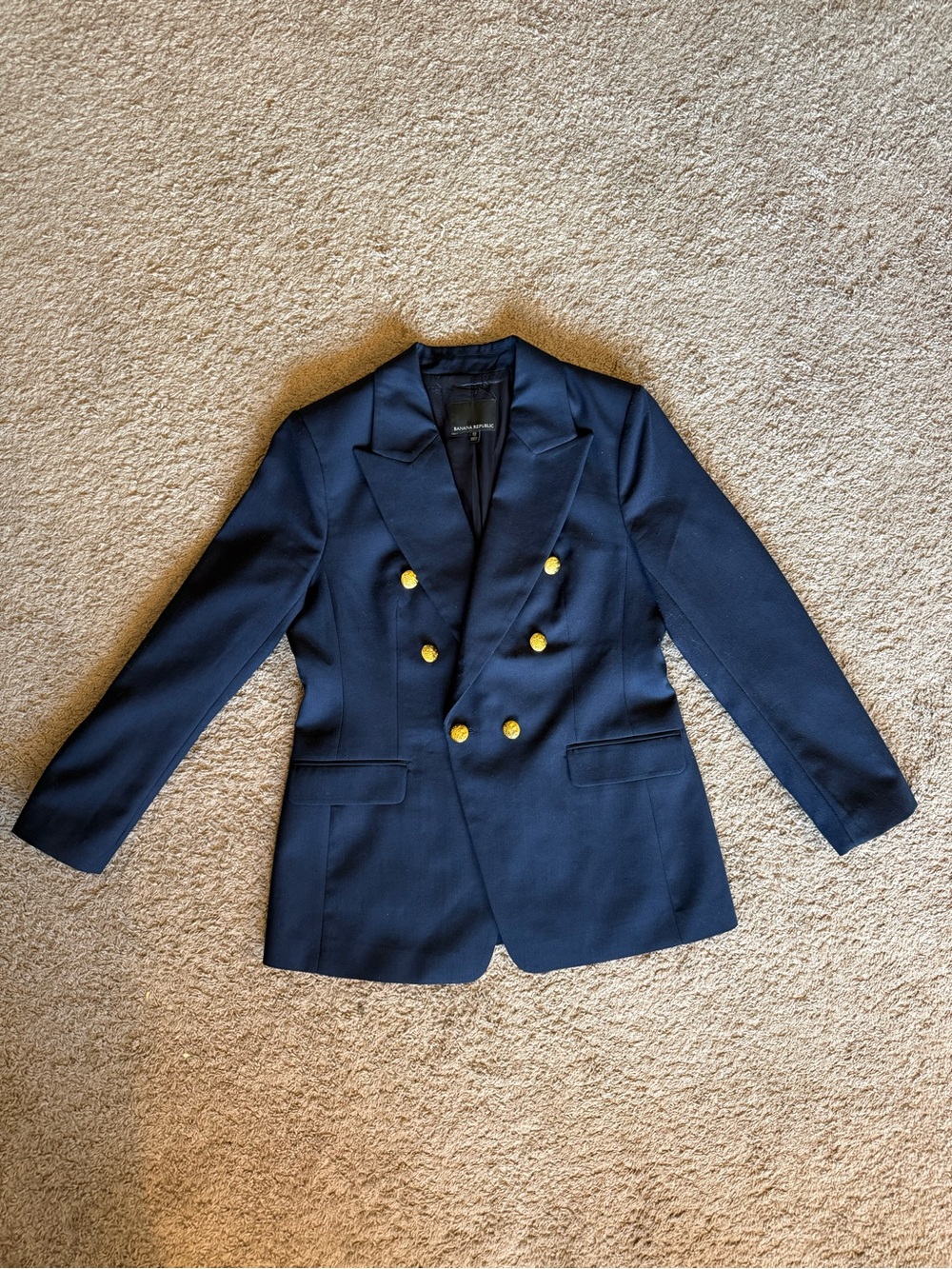 Banana Republic Navy “Captain’s” Blazer, Size 12